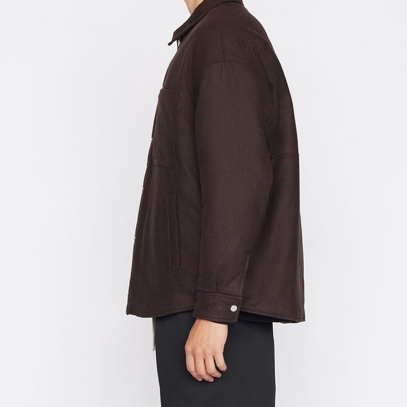 NWT FRAME Denim Men’s Warm Textured Overshirt in Brown (Size Medium) - Picture 6 of 8